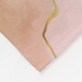 Rosa Flüssig-Marmor-Gold-Textur Fleecedecke (Ecke)