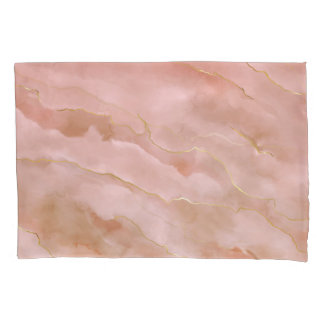 Rosa Flüssig-Marmor-Gold-Textur Kissenbezug