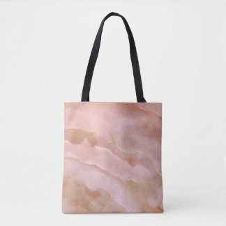 Rosa Flüssig-Marmor-Gold-Textur Tasche
