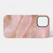 Rosa Flüssig-Marmor-Textur iPhone Hülle (Rückseite (Horizontal))