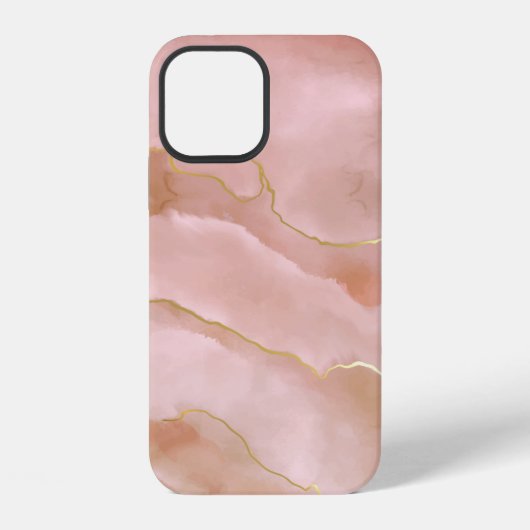 Rosa Flüssig-Marmor-Textur iPhone Hülle (Rückseite)
