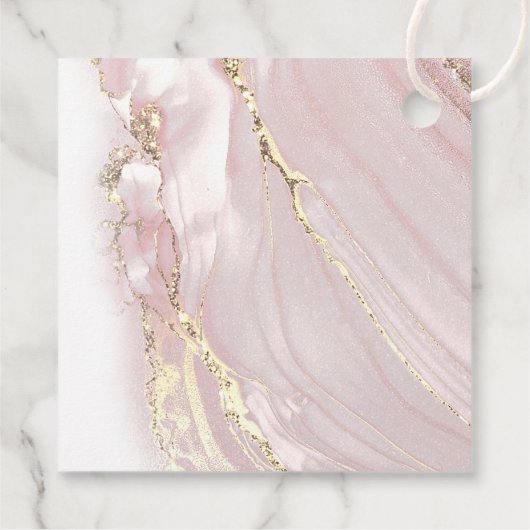 Rosa flüssige Marmor Erste Kommune Geschenkanhänger (Rückseite)