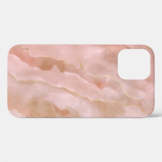 Rosa flüssige Marmorgoldfarbe Case-Mate iPhone Hülle (Rückseite (Horizontal))