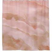 Rosa flüssige Marmorgoldfarbe Duschvorhang (Vorderseite)