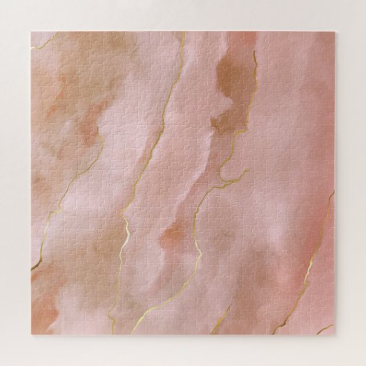 Rosa flüssige Marmorgoldfarbe Puzzle (Horizontal)