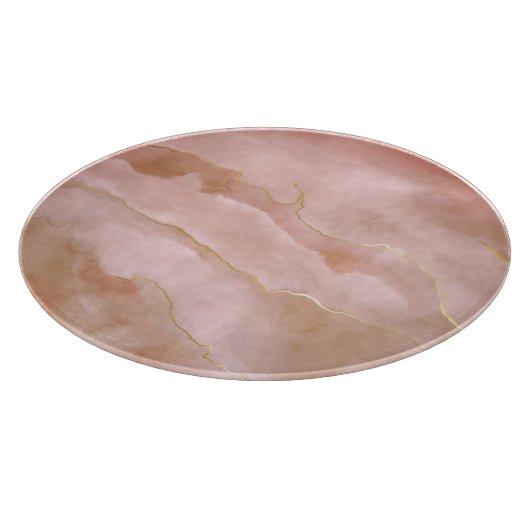 Rosa flüssige Marmorgoldfarbe Schneidebrett (Ecke)