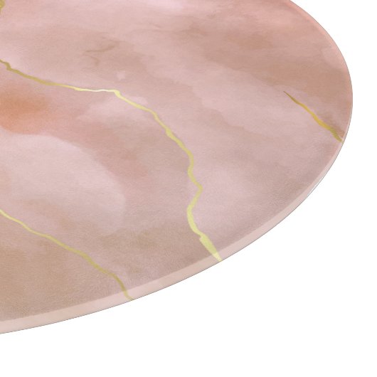 Rosa flüssige Marmorgoldfarbe Schneidebrett (Ecke)