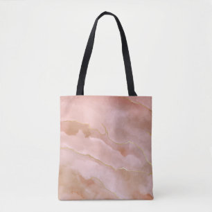 Rosa flüssige Marmorgoldfarbe Tasche