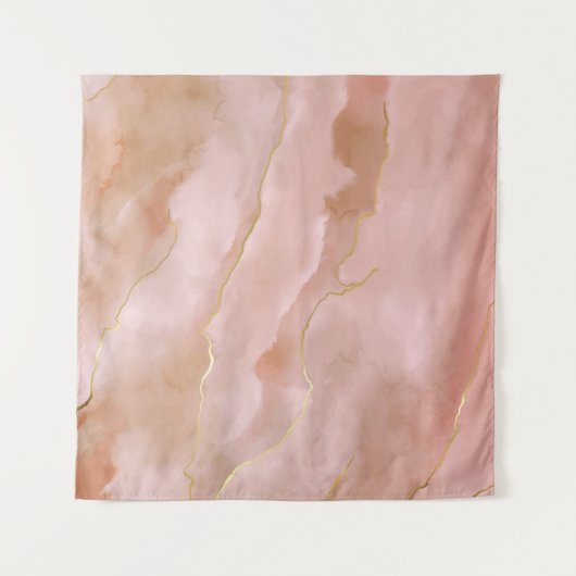 Rosa flüssige Marmorgoldfarbe Wandteppich (Vorderseite (Horizontal))
