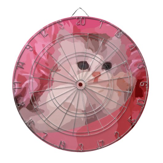 Rosa Flusskätzchen Dartscheibe (vorne)