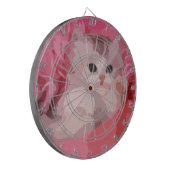 Rosa Flusskätzchen Dartscheibe (Vorderseite Links)