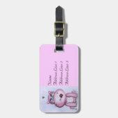 Rosa Flusspferd-Gepäckanhänger Gepäckanhänger (Vorderseite vertikal)