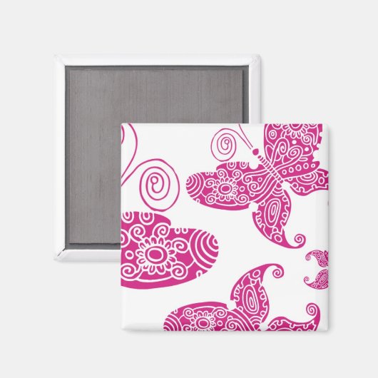 Rosa Flutter Magnet (Vorderseite/Rückseite)