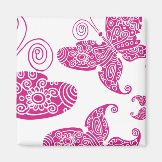 Rosa Flutter Magnet (Vorne)