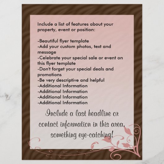 Rosa Flyer Vorlage, Kosmetik Party. (Hinten)