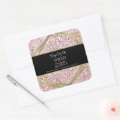 Rosa Foil Gold Bath Branding Quadratischer Aufkleber (Umschlag)