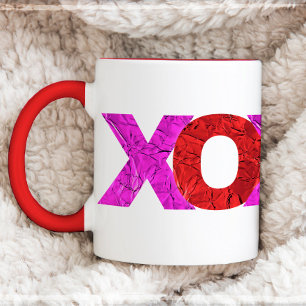 Rosa Foil XOXO Valentine's Day Modern Bold Tasse