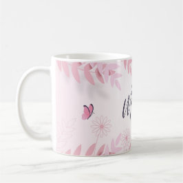 Rosa Folien und Schmetterlinge Kaffeetasse