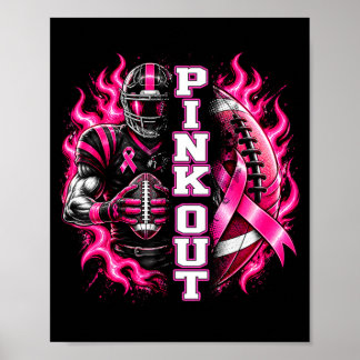 Rosa Football-Brustkrebs-Bewusstseinsspiel Poster