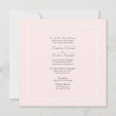 Rosa Formal Wedding Parents Square Einladung (Vorderseite)