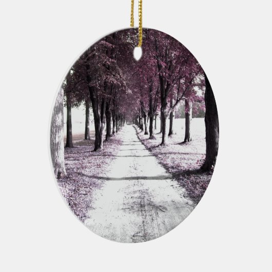 rosa Forrest Gump Straße Keramik Ornament (Rechts)