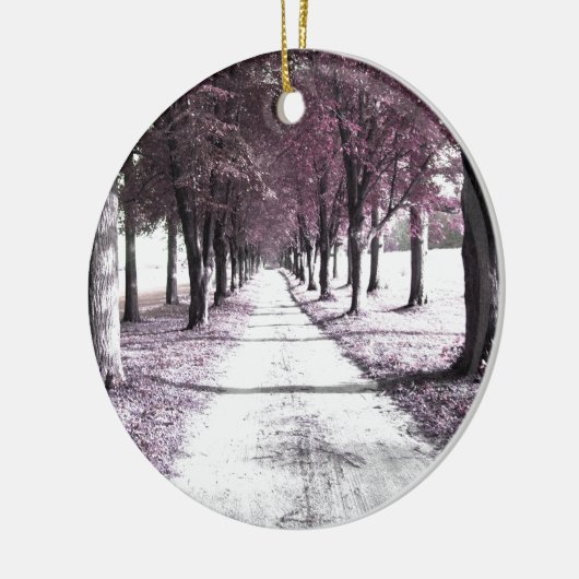 rosa Forrest Gump Straße Keramik Ornament (Links)