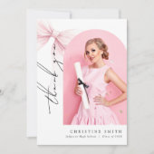 Rosa Foto Abschluss Arch Danke Karte (Vorderseite)