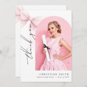 Rosa Foto Abschluss Arch Danke Karte (Vorne/Hinten)