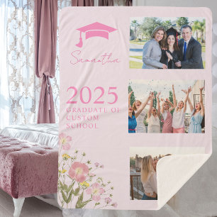 Rosa Foto Abschluss Blanket Sherpadecke