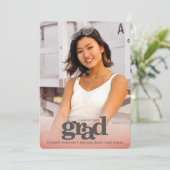 Rosa Foto Abschluss fett Typografie modern Ankündigung (Stehend Vorderseite)