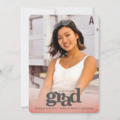 Rosa Foto Abschluss fett Typografie modern Ankündigung (Vorderseite)