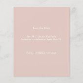 Rosa Foto Abschlussfeier Save the Date Flyer (Hinten)