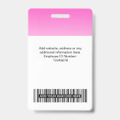 Rosa Foto-Bar-Logo Ausweis (Rückseite)