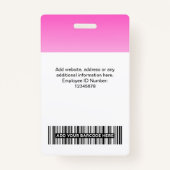 Rosa Foto-Bar-Logo Ausweis (Rückseite)