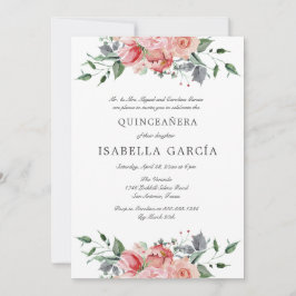 Rosa Foto Bibel Verse Quinceañera Einladung