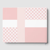 Rosa Foto Birth Ankündigung Gingham Footprints Gästebuch (Rückseite)