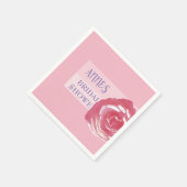 Rosa Foto Brautparty Papier Napkins Serviette (Ecke)