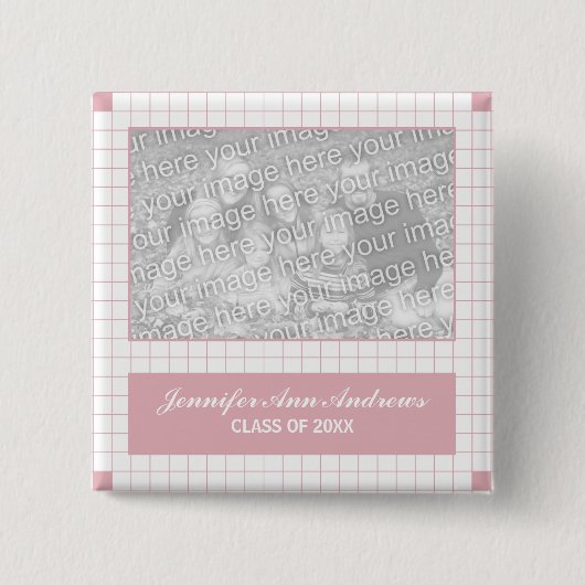 Rosa Foto Button (Vorderseite)