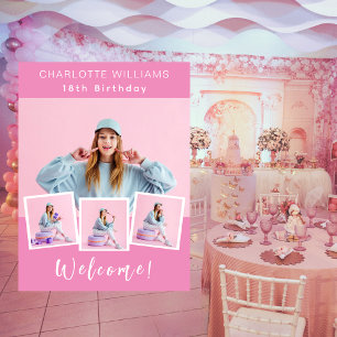 Rosa Foto Collage Geburtstagsgeschenk Poster