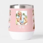 Rosa Foto Collage Monogramm Name (Rückseite)