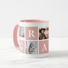 Rosa Foto Collage personalisierte Fehler für Oma Tasse