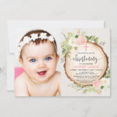 Rosa Foto Einladung (Vorderseite)