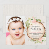 Rosa Foto Einladung (Vorne/Hinten)