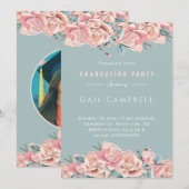 Rosa Foto Einladung (Vorne/Hinten)