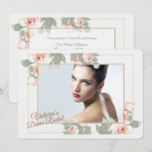 Rosa Foto - Einladung (Vorne/Hinten)