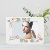 Rosa Foto - Einladung (Stehend Vorderseite)