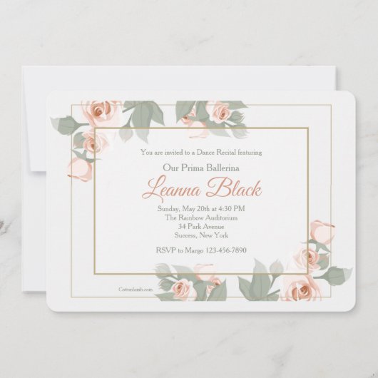 Rosa Foto - Einladung (Rückseite)