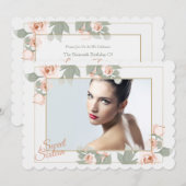 Rosa Foto - Einladung (Vorne/Hinten)