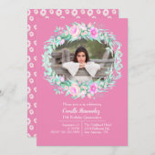 Rosa Foto Einladung (Vorne/Hinten)
