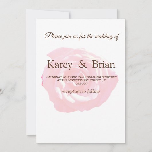 Rosa Foto Einladungs-Karte Einladung (Vorderseite)